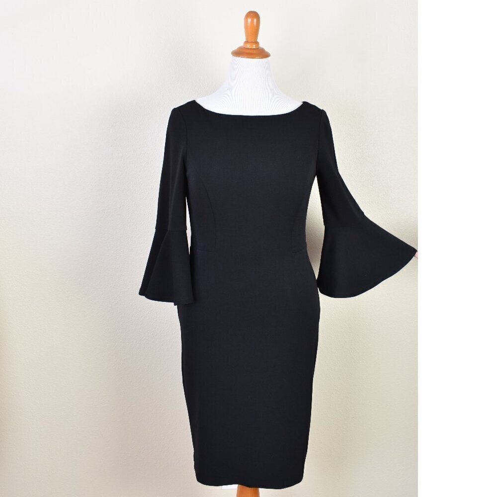 Harper Rose Bell Sleeve Sheath Dress Black - 10